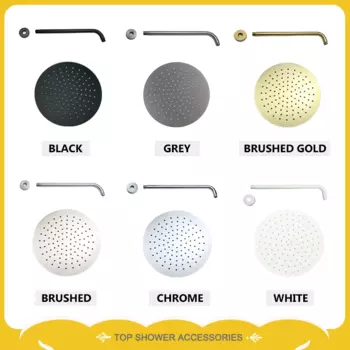 Круглая тонкая насадка для душа из нержавеющей стали, насадка для душа под давлением 8/10/12 дюймов, настенная душевая лейка, аксессуары для ванной комнаты