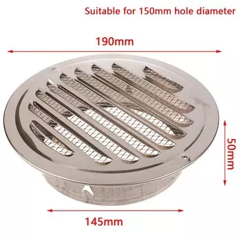 Круглая вентиляционная решетка HUXUAN из нержавеющей стали 70/80/100/120/150 мм