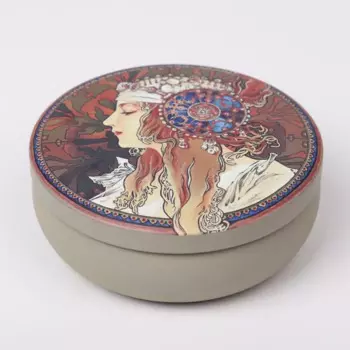 Круглая жестяная коробка для хранения