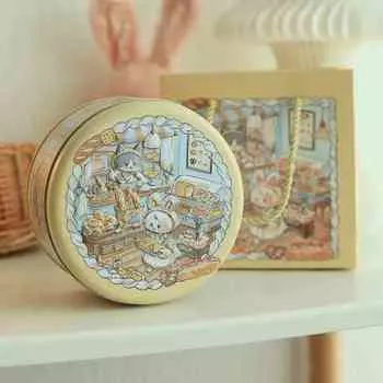 Круглая жестяная коробка для хранения lyybx