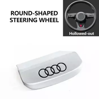 Круглые/D-образные наклейки на руль автомобиля, декоративная наклейка для Audi Sline Logo A3 A4 A5 A6 Q3 Q5 Q7 Q2L, аксессуары с именной табличкой