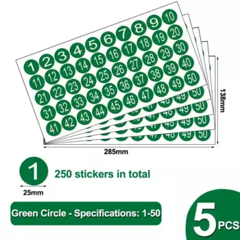 Круглые водонепроницаемые наклейки ALSMT 5 шт.