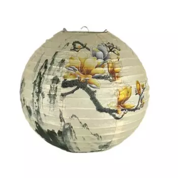 Круглый бумажный фонарь с цветочным принтом LIMITOOLS 30 см