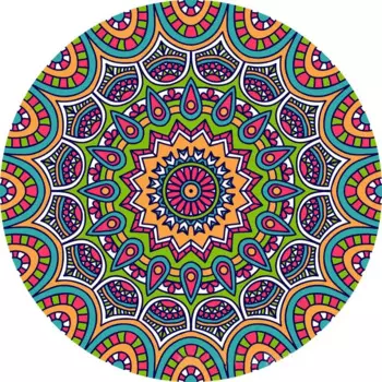Круглый керамический коврик для чашки с рисунком мандалы