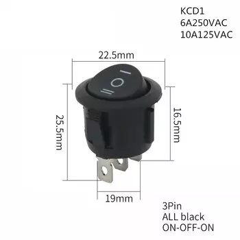 Круглый клавишный выключатель FAMCDI 12/24В 6/10А