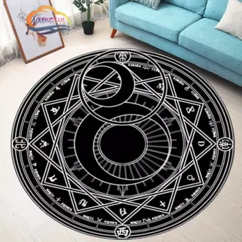 Круглый ковер LOUSIDREAM с изображением сатанинского козла