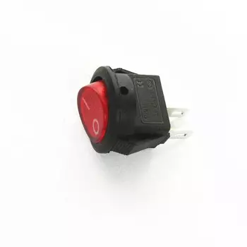 Круглый Кулисный переключатель, 3 А, KCD11-2PIN дюйма, прозрачная красная крышка, без отверстия для освещения, 15 мм, 2 фута