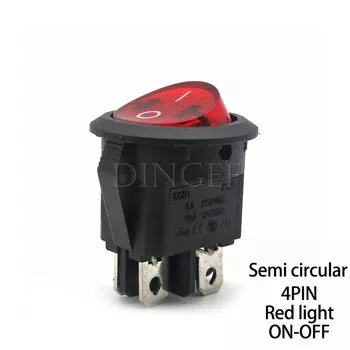 Круглый кулисный переключатель DNIGEF 20 мм LED подсветка 12/24 В