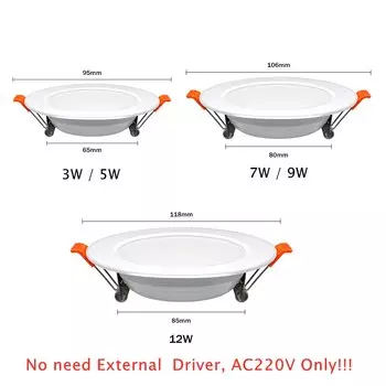 Круглый светодиодный светильник DBF 3-12 Вт