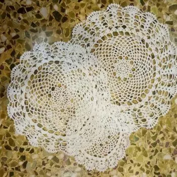 Круглый вязаный хлопковый коврик для стола