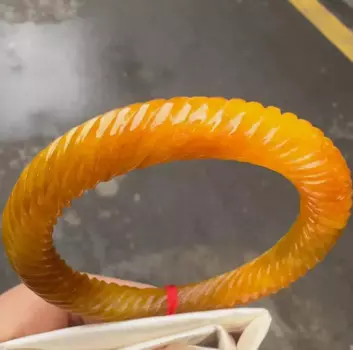 Круглый жёлтый браслет из нефрита и нефрита класса ААА, 58 мм