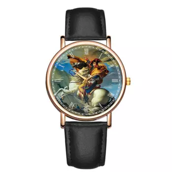 Крутые женские кварцевые часы с рисунком маслом, наручные часы с маленьким внешним видом, женские наручные часы, водонепроницаемые кожаные часы