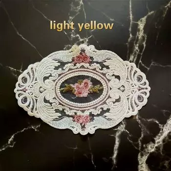 Кружевная подставка из полиэстера и хлопка, овальная