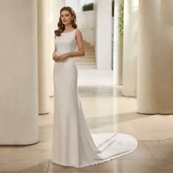 Кружевное свадебное платье-русалка, с лямкой на шее