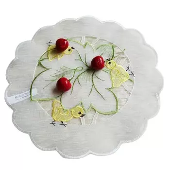 Кружевной круглый коврик для стола из полиэстера и хлопка