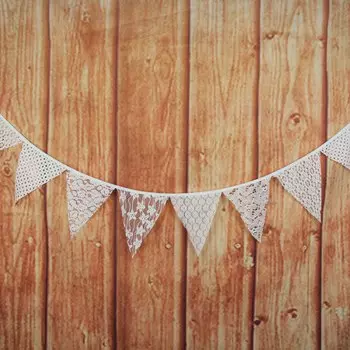 Кружевные вымпелы INFEI 3 метра 12 штук кремовый