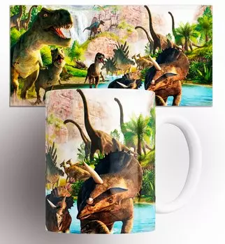 Кружка Динозавры/Dinosaurs/мультсериал/принт/КР160451/330 мл