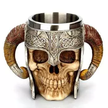 Кружка Viking Ram Horned Pit Lord Warrior из нержавеющей стали