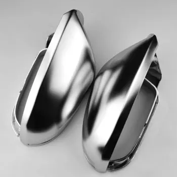 Крышка автомобильного зеркала для Audi A6 C7 S6 RS6 2013+ матовый хром, серебристый, крышка зеркала заднего вида, защитная крышка, Стайлинг автомобиля