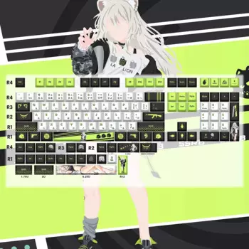 Крышка для ключей Shishiro Botan Hololive Vtuber, чехол для ключей PBT DYE, сублимационный Cherry MX, перекрестный переключатель, колпачок для клавиш, механическая клавиатура