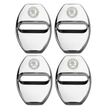 Крышка дверного замка автомобиля для эмблема SKODA Octavia Superb Kodiaq Fabia Rapid Spaceback Karoq Yeti Kamiq, металлическая наклейка, украшение для значка