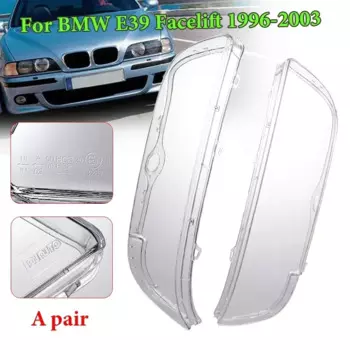 Крышка фары автомобиля для BMW E39 Facelift 1996-2003 гг. 63128375301 63128375302 Абажур Раковина Фара Стеклянная линза Фара Линза