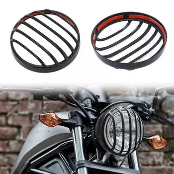 Крышка гриля для фар мотоцикла, черная ретро защитная крышка для фар для Honda Rebel CMX 500 300 2017-2023