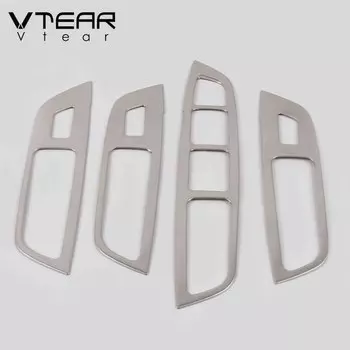 Крышка кнопки окна автомобиля Vtear, стеклянная подъемная панель из нержавеющей стали, Стайлинг, украшение для Geely Atlas Pro Azkarra Belgee X70 2023