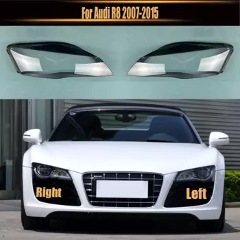 Крышка передней фары для Audi R8 2007-2015, прозрачная маска, корпус фары, сменный оригинальный абажур из оргстекла