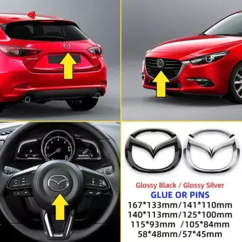 Крышка передней решетки автомобиля, эмблема, наклейка на задний багажник, значок на руль для Mazda 3 6 Atenza CX3 CX5 MX5 CX7 CX30 CX90 CX60 CX50