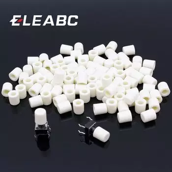 Крышка пластмассовая белая, 6 х6 мм, 100 шт./лот