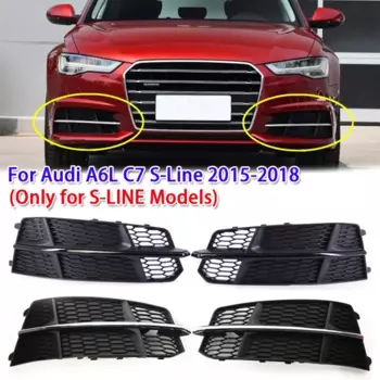 Крышка противотуманной фары переднего бампера автомобиля для Audi A6 C7 A6L S-Line 2015-2018