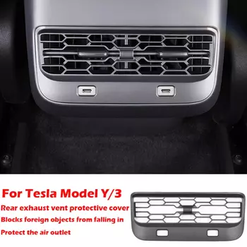 Крышка заднего вентиляционного отверстия Tesla, модель 3 Y, аксессуары, подлокотник центральной консоли, задняя крышка кондиционера, защита решетки фильтра