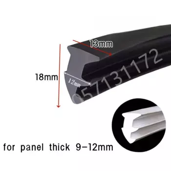Крышка зазора стеклянные уплотнители, алюминиевая уплотнительная прокладка для окон 13x18 мм, белый, черный