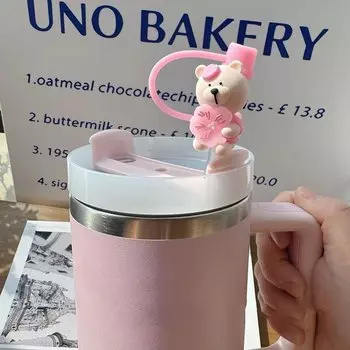 Крышки для соломинок JONBT с медведем, силиконовые, 10 мм