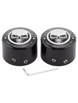 Крышки гайки передней оси мотоцикла с черепом, подходят для Harley Sportster XL Softail Touring Road Street Glide Dyna Street Fat Bob