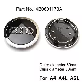 Крышки ступицы колеса AUDI, 4 шт./компл., 60 мм, 61 мм, 68 мм, 69 мм, 77 мм, значок для стайлинга автомобилей для A3 A4 A5 A6 A7 A8 S4, автоаксессуары