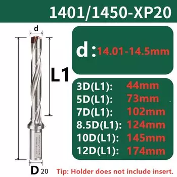 KSEM SE 3D 5D 7D 8.5D 10D 12D Extended U Drill 12.5-40mm high precision crown bit interchangeable tungsten carbide bit insertion