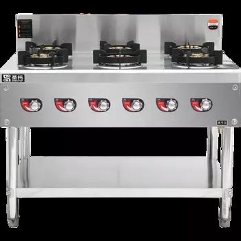 Кухонная газовая плита с 6 горелками, 4 горелки