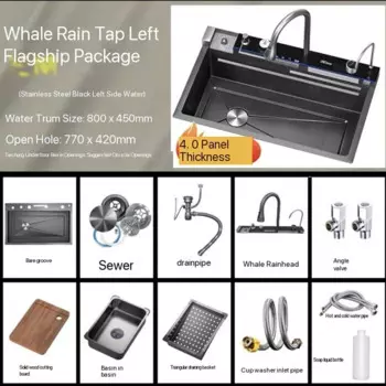 Кухонная мойка из нержавейки SUS304 Whale Waterfall