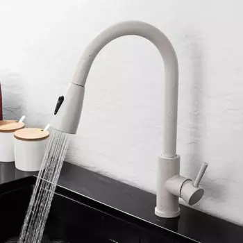 Кухонный кран из матового никеля вращающийся на 360 градусов выдвижной смеситель горячей и холодной воды Chrome кран и смеситель для кухонной раковины
