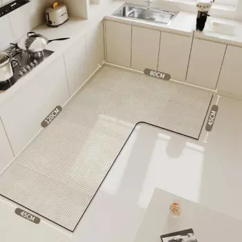 Кухонный напольный коврик из ПВХ, водовпитывающий нескользящий ковер, Быстросохнущий Впитывающий Коврик L-образный коврик для ног, Alfombra De Cocina