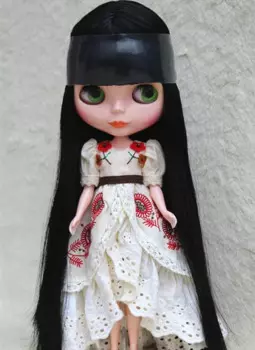 Кукла Blygirl Blyth с черной челкой, прямые волосы №, обычное тело, 7 суставов, «сделай сам» для их макияжа, обнаженные куклы, без одежды