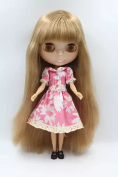 Кукла Blygirl, светло-золотистые прямые волосы, кукла Blyth, тело, модная, может переделать макияж, модная Кукла, белая кожа, 30 см, 1/6