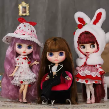 Кукла Blyth шарнирная с Белой и Черной кожей, 30 см