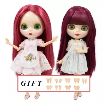 Кукла Blyth шарнирная с глянцевым лицом и белой кожей, 1/6