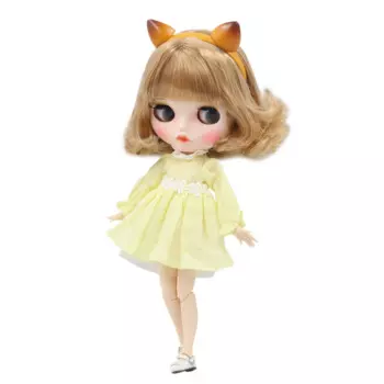 Кукла Blythe шарнирная, 1/6, с белой кожей и короткими кудрявыми волосами