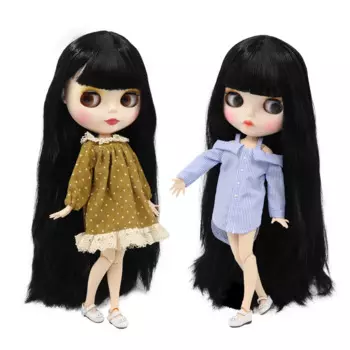 Кукла Blythe шарнирная, с белой кожей и глянцевым лицом