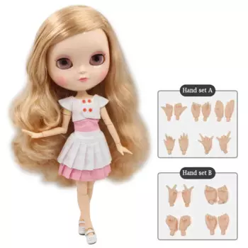 Кукла ICY DBS с маленькой грудью azone body fortune days 280BL3227/2240, волосы цвета шампанского с челкой/бахромой, блонд, смешанные коричневые волосы 30 см