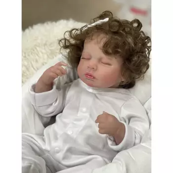 Кукла Loulou Reborn 50 см с укорененными волосами Reborn Sleeping Baby Girl, ручная роспись с множеством детальных вен muecas reborn